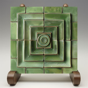 Groene Visioenen Geometrische Keramische Tegels Tegeltje