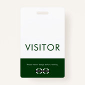 Groene Visitor Pass met Logo Badge (Achterkant)