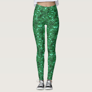 Groene visschaal Zeemeermin Leggings Ariel geïnspi