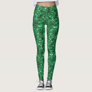 Groene visschaal Zeemeermin Leggings Ariel geïnspi