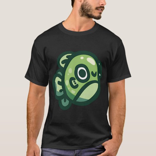 Groene Vissen Doodle T-shirt (Voorkant)