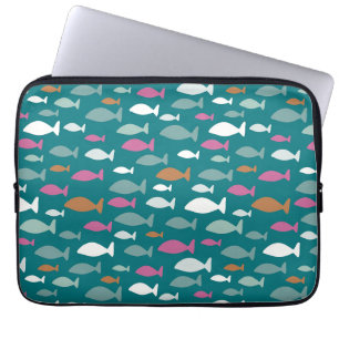 Groene Vissen Zwerm Laptop Sleeve