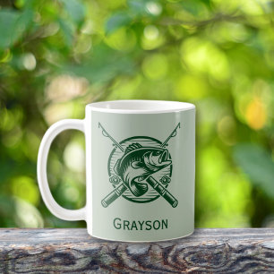 Groene visser Pool en vis gepersonaliseerd Koffiemok