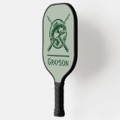 Groene visser Pool en vis gepersonaliseerd Pickleball Paddle (Links)