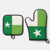 Groene vlag van de staat Texas Ovenwant & Pannenlap Set (Voorkant)