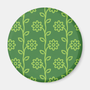 Groene vlakke bloem tuin patroon magneet