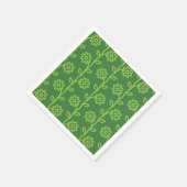 Groene vlakke bloem tuin patroon servet (Hoek)