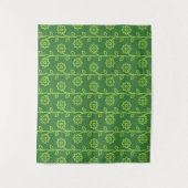 Groene vlakke bloem tuin patroon wandkleed (Voorkant)