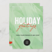 Groene Vlakke Waterverven Feestdagenkaart (Voorkant / Achterkant)