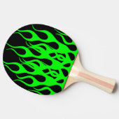 Groene vlam grafische kaart tafeltennisbatje (Zijkant)