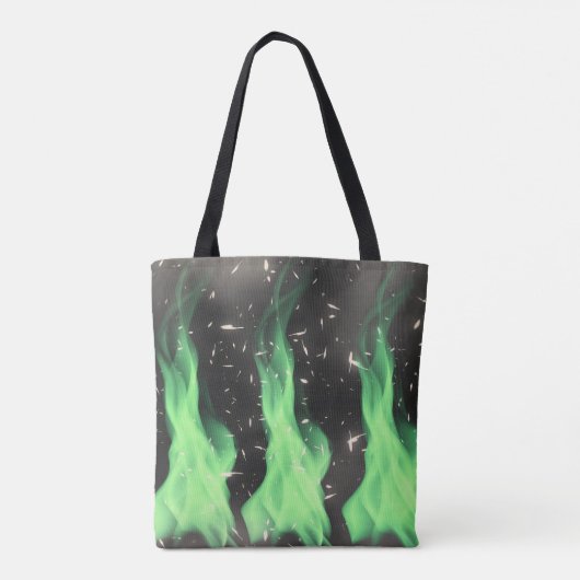 Groene vlam tote bag (Achterkant)