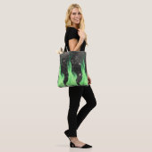Groene vlam tote bag (Op model)