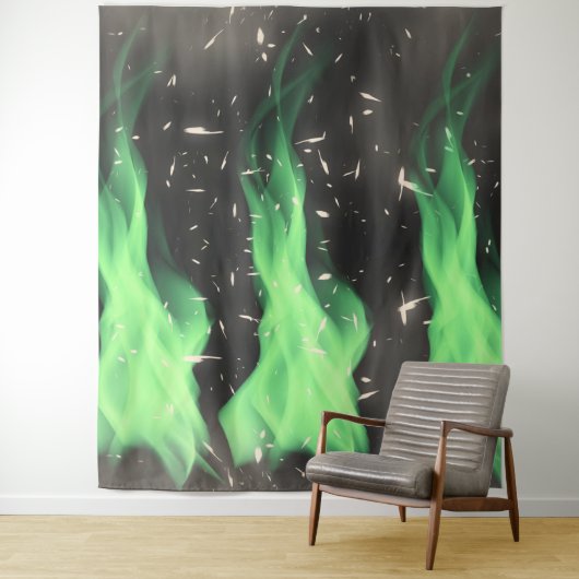 Groene vlam wandkleed (In situ)
