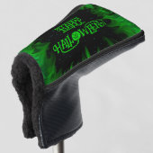 Groene vlammen in de sterrenhemel golfheadcover (3/4 voorkant)