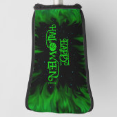 Groene vlammen in de sterrenhemel golfheadcover (Draai 90)