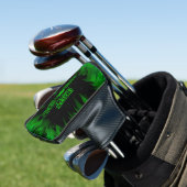Groene vlammen in de sterrenhemel golfheadcover (Insitu)
