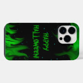 Groene vlammen in de sterrenhemel iPhone hoesje (Achterkant horizontaal)