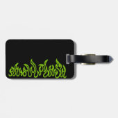Groene Vlammen Vlammen Omlijnen Bagagelabel (Achterkant horizontaal)