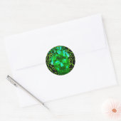 Groene vlammende schedel Stickers (Envelop)