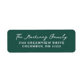 Groene vlek eenvoudig vakantie retour adres etiket (Voorkant)