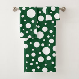 Groene Vlekken Badhanddoek Set Bad Handdoek