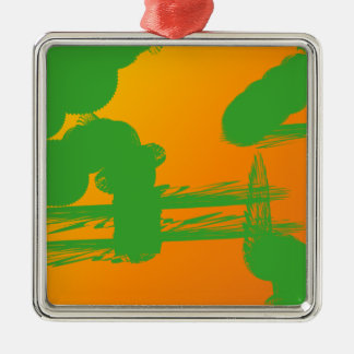 Groene vlekken in sinaasappel metalen ornament