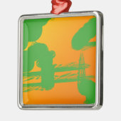 Groene vlekken in sinaasappel metalen ornament (Links)