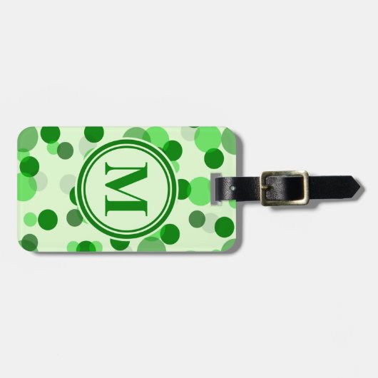 groene vlekken monogram bagagelabel (Voorkant horizontaal)