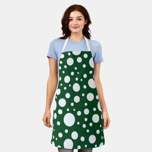 Groene Vlekken Schort (Gedragen)