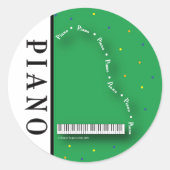 Groene vleugelpiano Stickers (Voorkant)