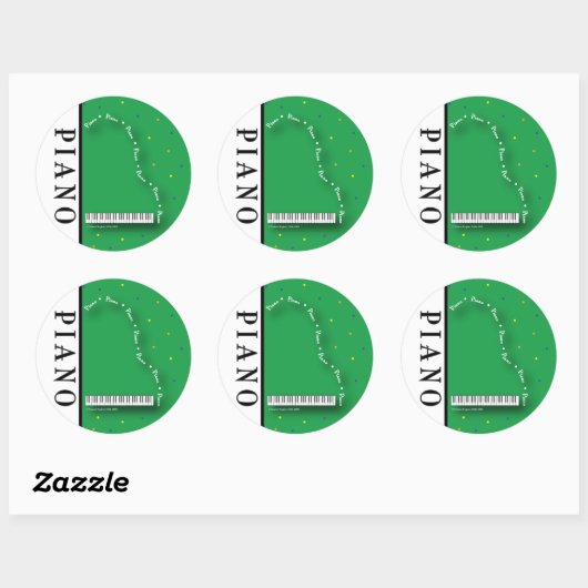 Groene vleugelpiano Stickers (Vel)