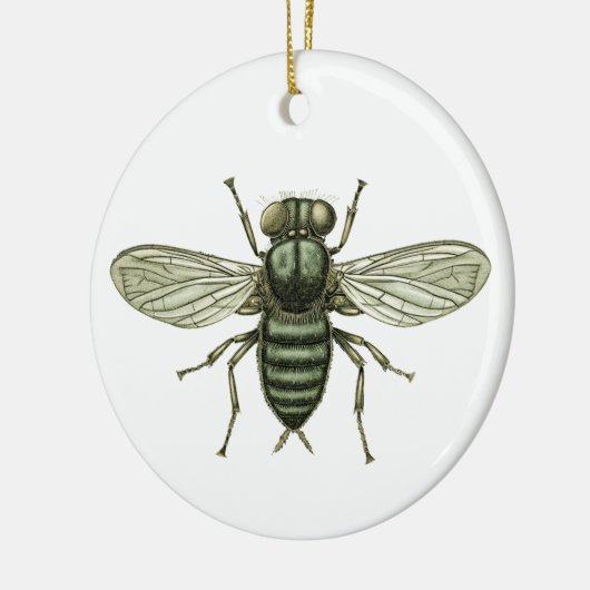 groene vlieg keramisch ornament (Links)