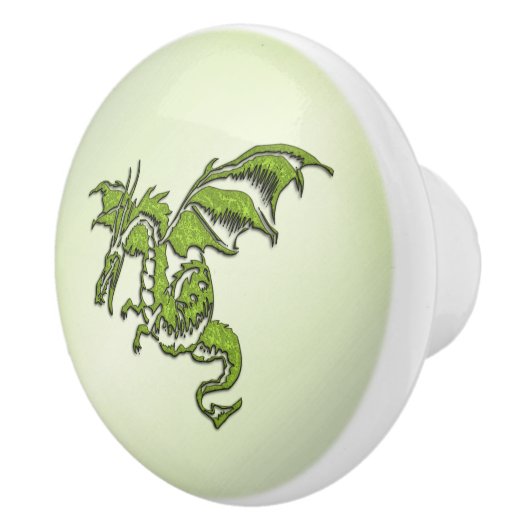 Groene Vliegende Draak Keramische Knop (Rechts)