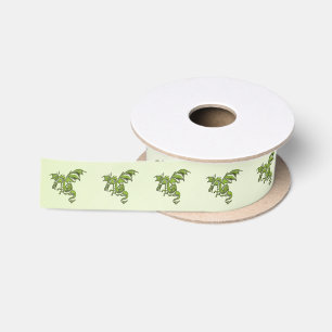Groene vliegende draak satijnen lint