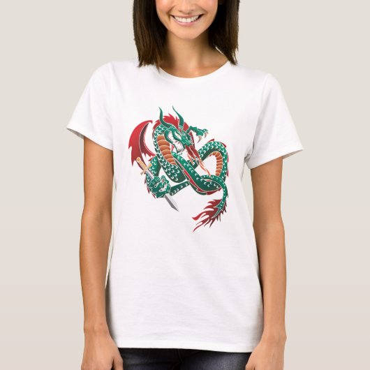 Groene Vliegende Draak T-shirt (Voorkant)
