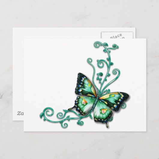 groene vlinder briefkaart (Voorkant / Achterkant)