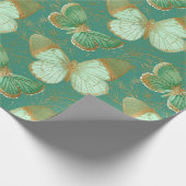  groene vlinder cadeaupapier (Hoek)