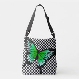 Groene Vlinder Checker Schoudertas Totetas Crossbody Tas