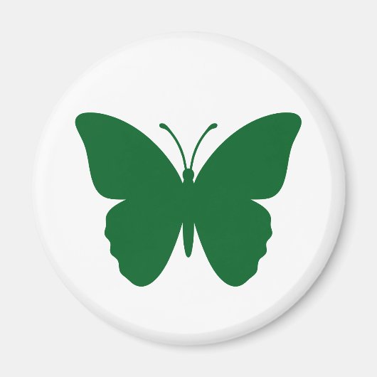 Groene Vlinder Cirkel Vorm Magneet (Voorkant)