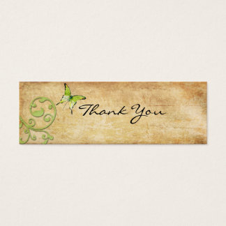  groene vlinder dank u nota mini visitekaartjes