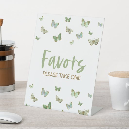 Groene Vlinder Feest Favorieten Tafel Bord Reclamebord Met Voetstuk (Insitu)