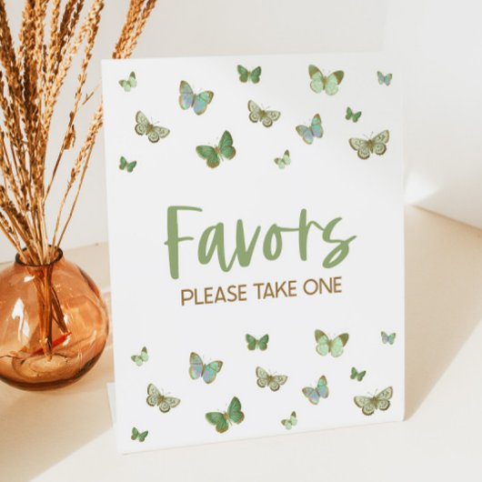 Groene Vlinder Feest Favorieten Tafel Bord Reclamebord Met Voetstuk