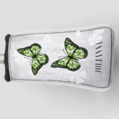 Groene vlinder Floral Golf Head Hoesje Golfheadcover (Voorkant)