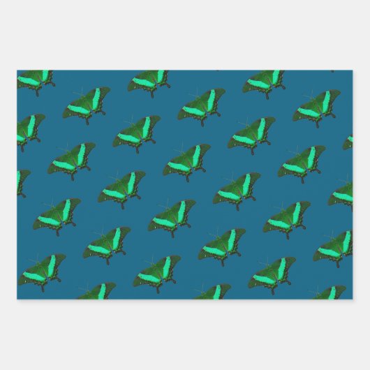 Groene Vlinder Inpakpapier Vel (Voorkant)