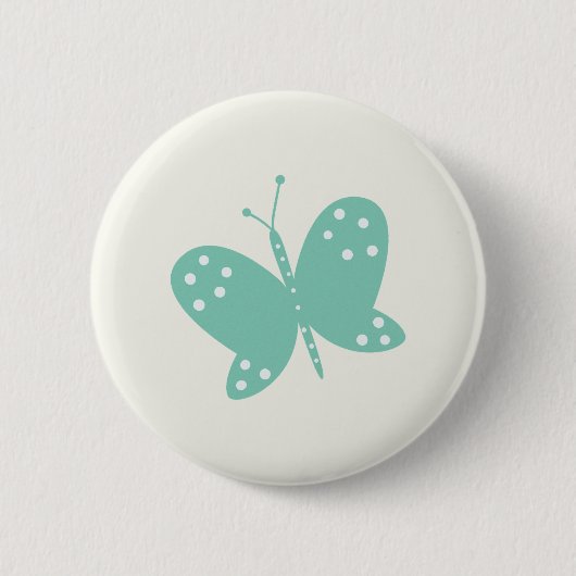 Groene Vlinder Knop Ronde Button 5,7 Cm (Voorkant)