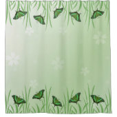 Groene vlinder lichtgroen - romantisch douchegordijn (Voorkant)