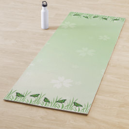 Groene vlinder lichtgroen - romantisch yogamat
