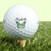  groene vlinder met aangepaste naam dames golfballen