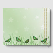 Groene vlinder met lichtgroen - bruiloft gastenboek (Achterkant)