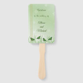 Groene vlinder met lichtgroen - bruiloft handwaaier (Voorkant)